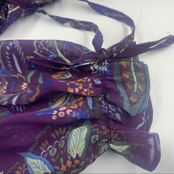 Q + A Los Angeles Purple Print Blouse Size M - Picture 9 of 9